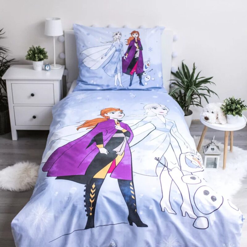 Disney Frozen Dekbedovertrek Sisters en Olaf - Eenpersoons -140 x 200 cm - Katoen - Afbeelding 2