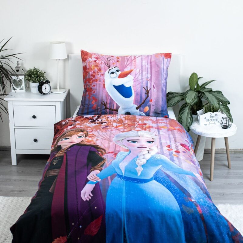 Disney Frozen Dekbedovertrek sisters- 140 x 200 cm - Katoen - 70 x 90 cm - Afbeelding 2