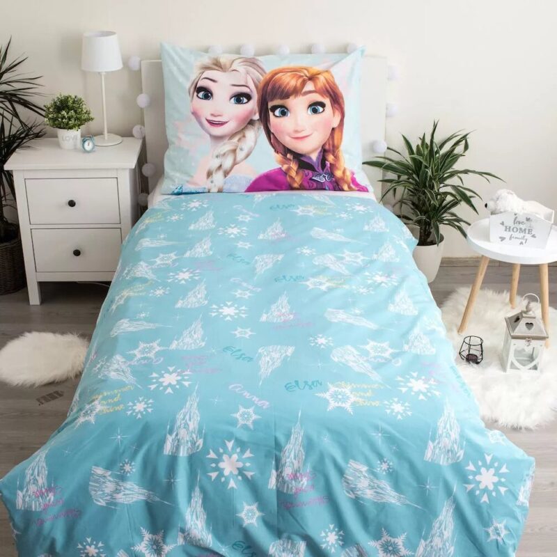 Disney Frozen Dekbedovertrek Anna & Elsa - 140 x 200 cm - Katoen - 70 x 90 cm - Afbeelding 3