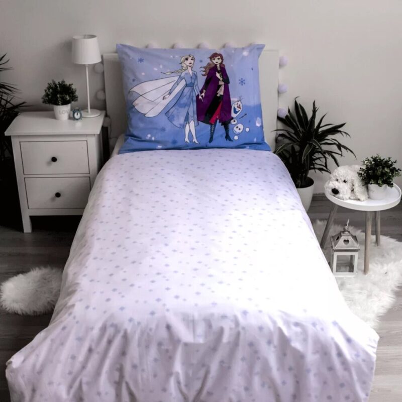 Disney Frozen Dekbedovertrek Sisters en Olaf - Eenpersoons -140 x 200 cm - Katoen - Afbeelding 3