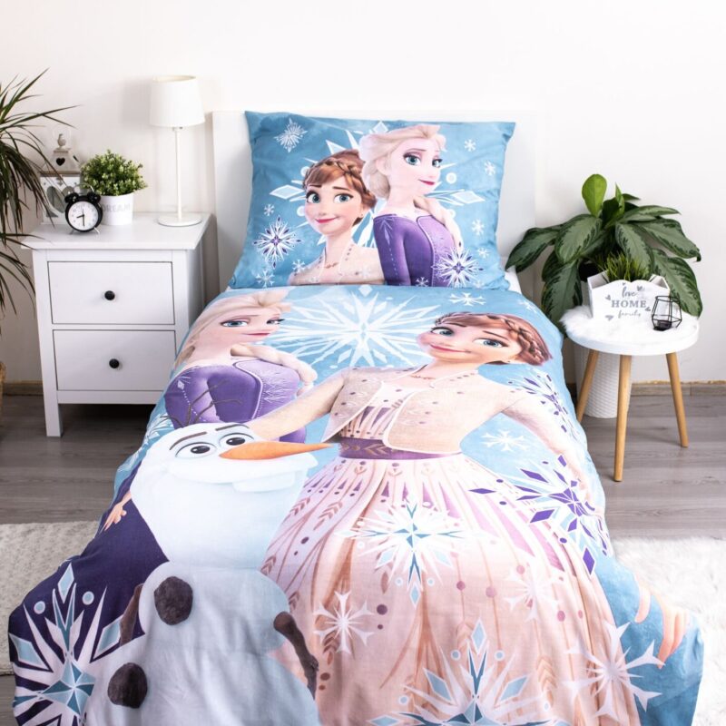 Frozen Dekbedovertrek Anna en Elsa - Eenpersoons - 140 x 200 cm - Katoen - Afbeelding 3