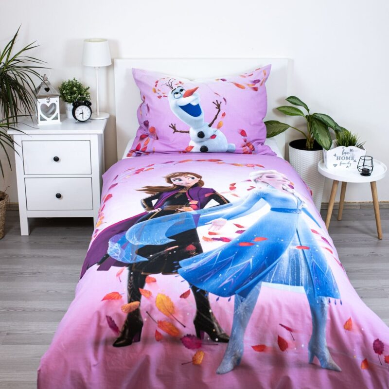 Disney Frozen Dekbedovertrek Magisch- 140 x 200 cm - Katoen - 70x90cm - Afbeelding 3