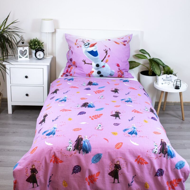 Disney Frozen Dekbedovertrek Magisch- 140 x 200 cm - Katoen - 70x90cm - Afbeelding 4