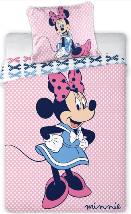 Disney Minnie Mouse peuterdekbedovertrek  - 100 x 135 cm - Katoen - roze