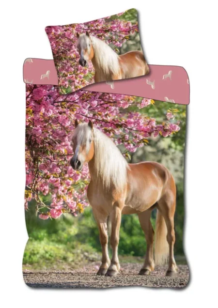 Dekbedovertrek paard 140 x 200 cm 70 x 90 cm - Katoen