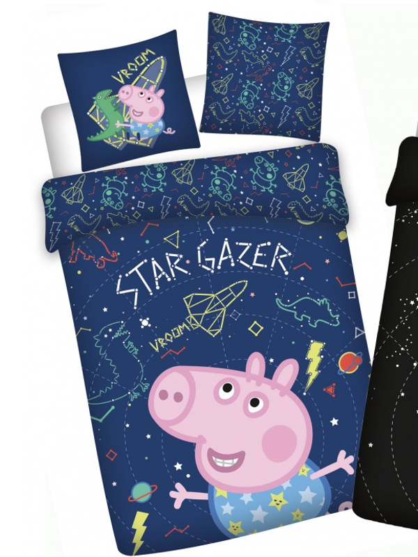Peppa Pig Dekbedovertrek Star Gazer Glow in the Dark 100 x 135 cm Katoen