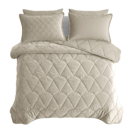 Sleeptime Lazy Dekbed Velvet Taupe/Grijs 200 x 200 Met Luxe Kussenslopen cm