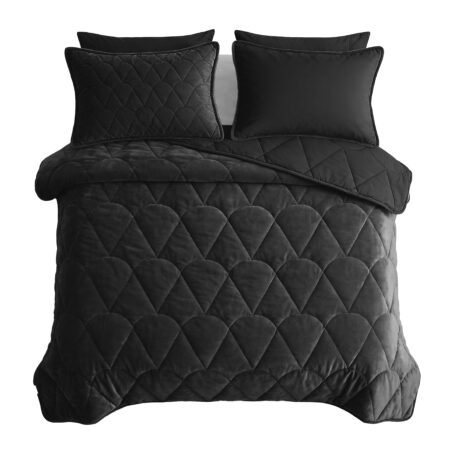 Sleeptime Lazy Dekbed Velvet Zwart 200 x 200 Met Luxe Kussenslopen cm