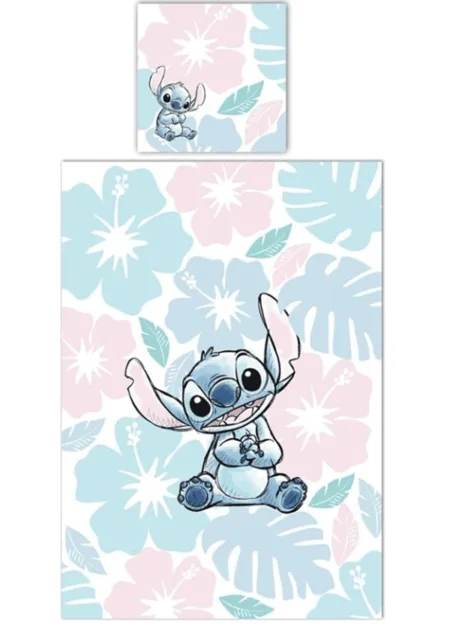 Stitch Dekbedovertrek flowers 140 x 200 cm - polykatoen